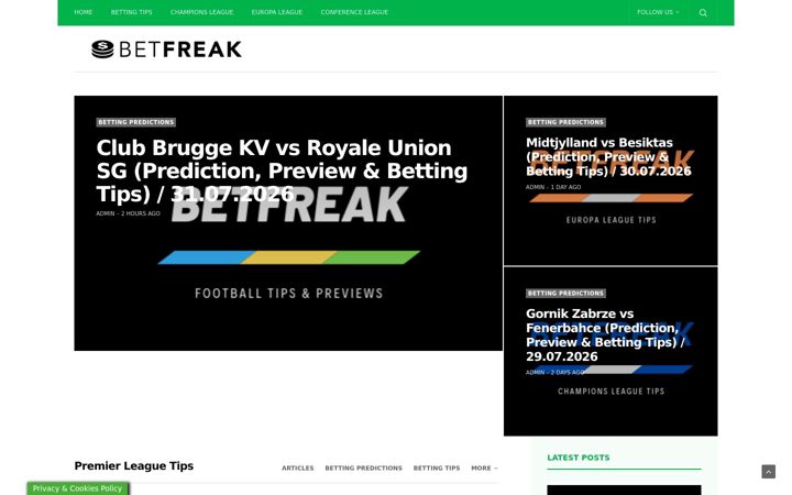 Screenshot ta' betfreak.net