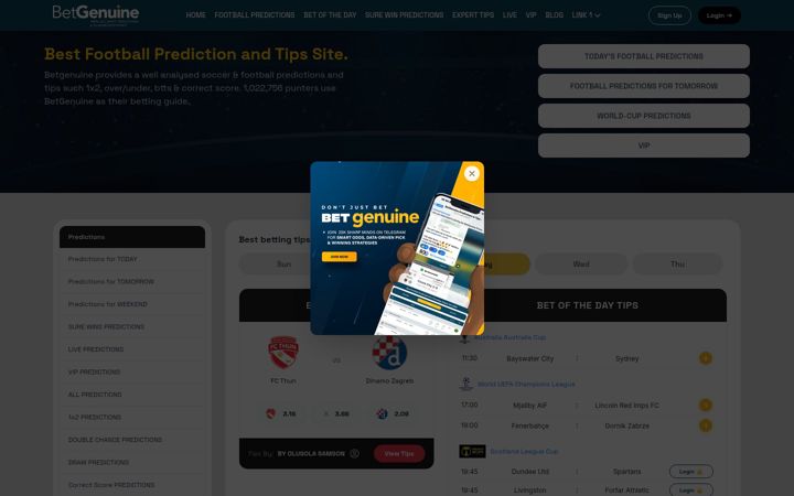 Screenshot of betgenuine.com