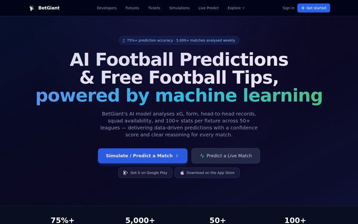 Screenshot of betgiant.ai