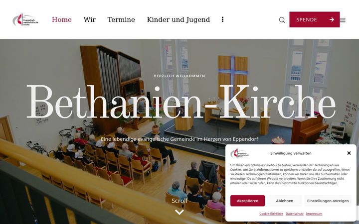 Screenshot of bethanien-kirche.de