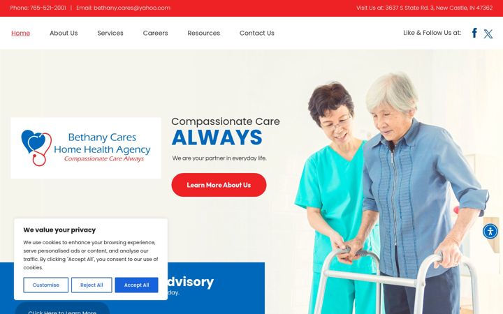 Screenshot of bethanycareshha.com