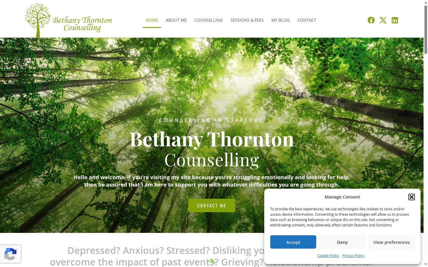 Screenshot of the consent banner shown before any interaction
