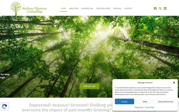 Ekrānuzņēmums no bethanythorntoncounselling.co.uk