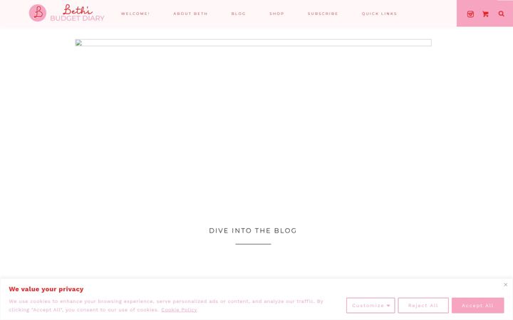 Screenshot of bethbudgetdiary.co.uk