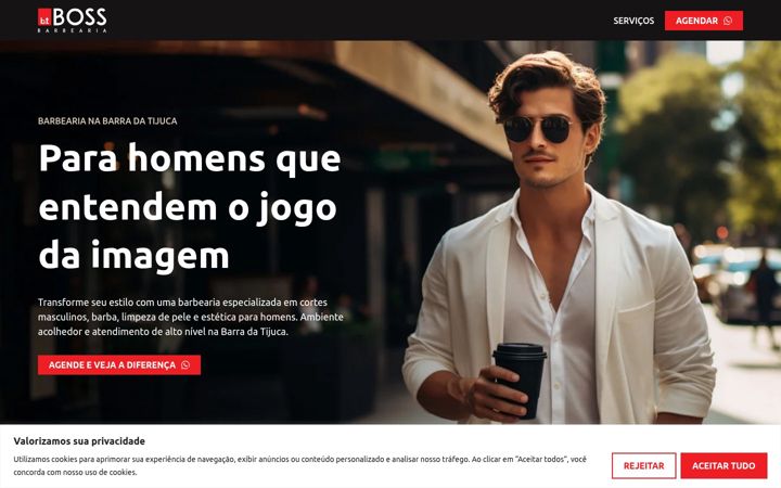 Screenshot of bethebossbarbearia.com.br