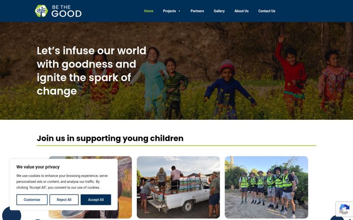 Screenshot of bethegood.co.za