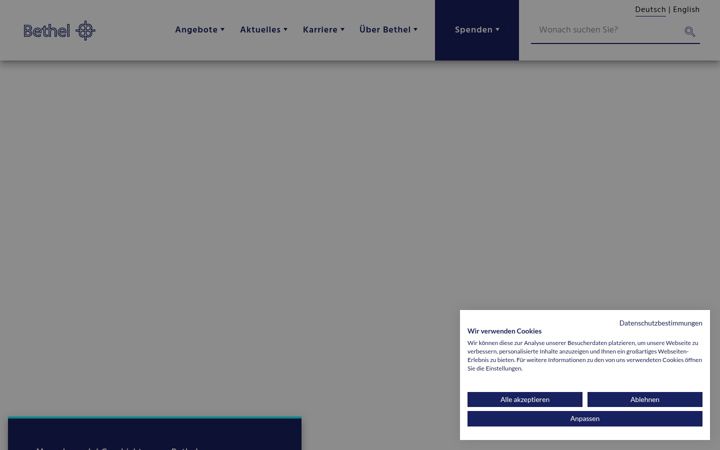 Screenshot of bethel.de