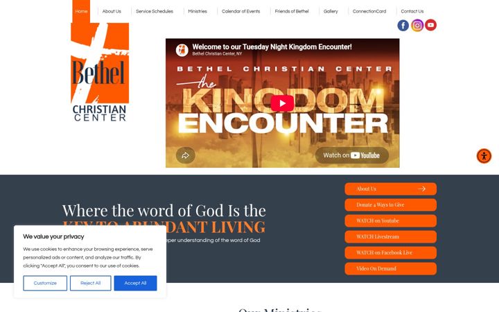 Screenshot του bethelchristiancenter.org