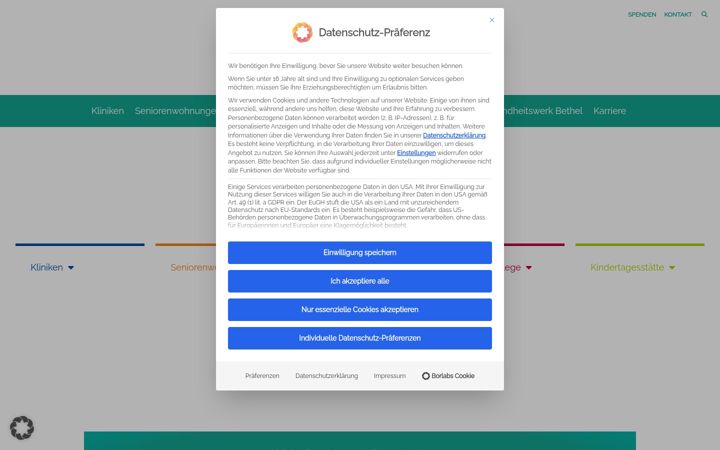 Screenshot of bethelnet.de