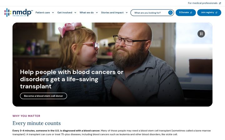Screenshot of bethematch.org