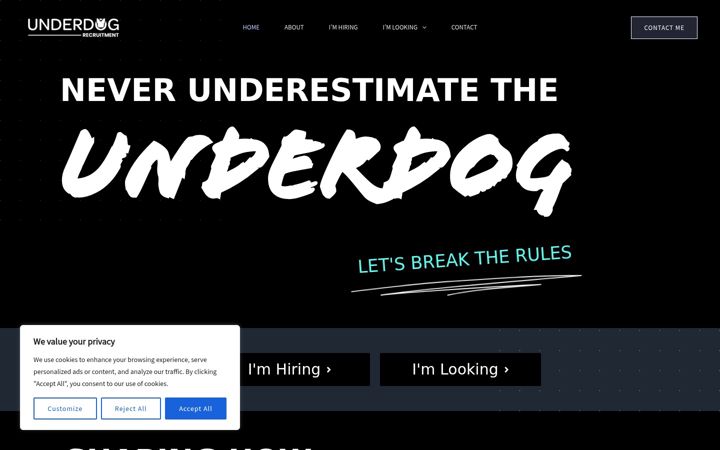 Ekrānuzņēmums no betheunderdog.co.uk
