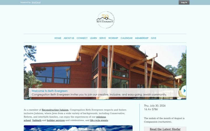 Screenshot of bethevergreen.org