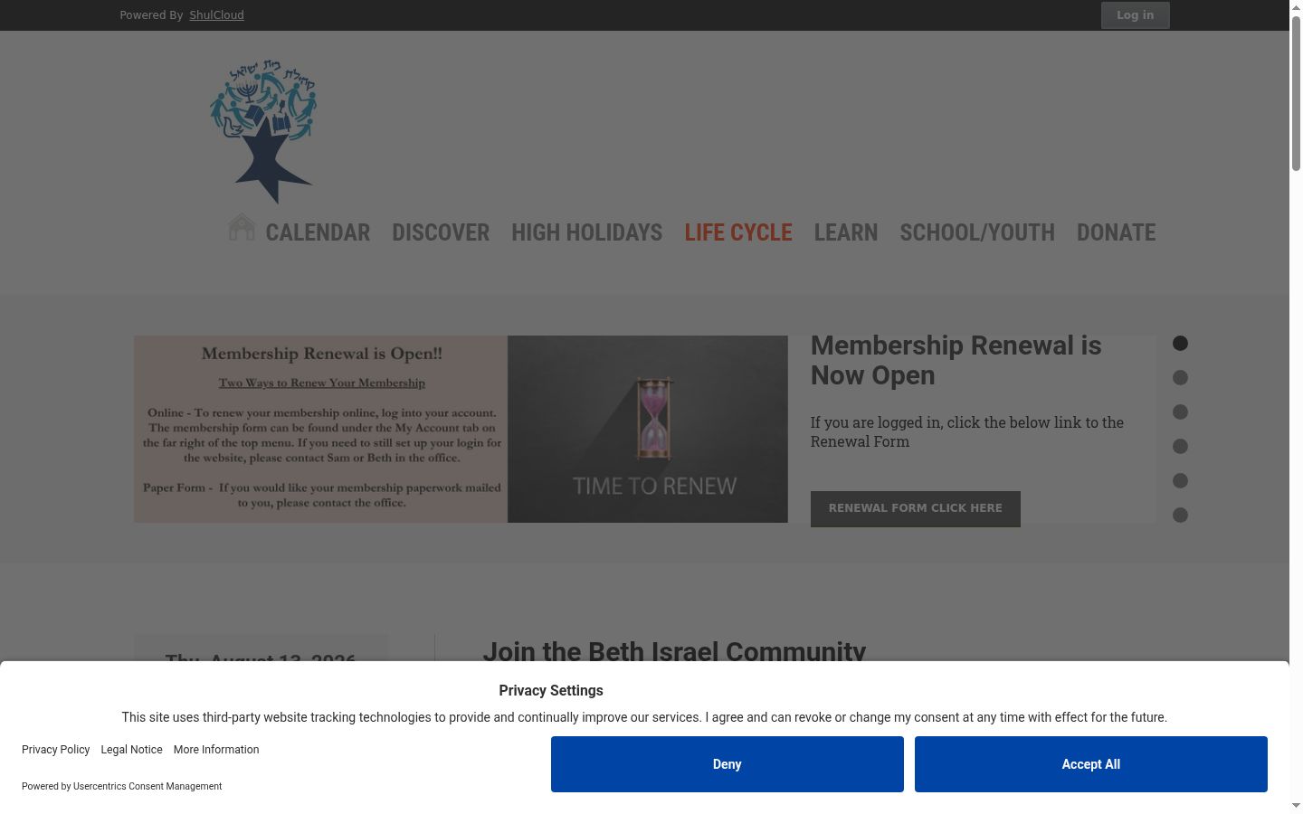 Screenshot tal-banner tal-kunsens muri qabel kwalunkwe interazzjoni