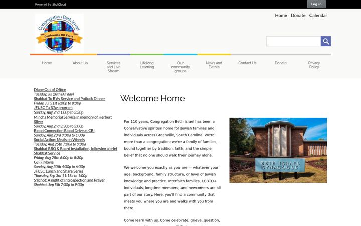 Screenshot of bethisraelsc.org