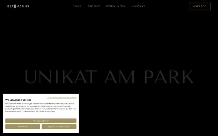 Screenshot of bethmanns-am-park.de