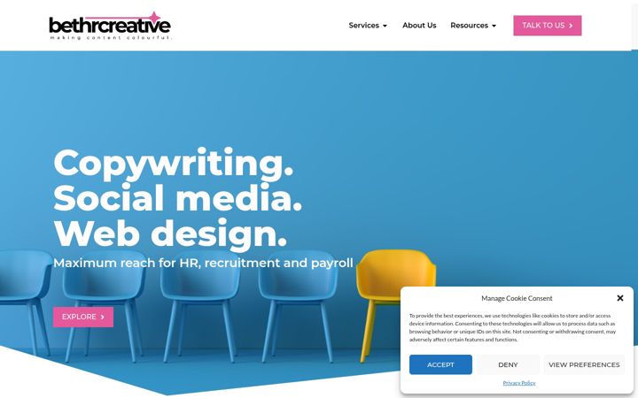 Screenshot of bethrcreative.co.uk