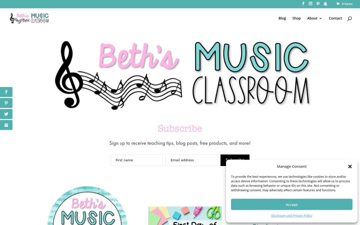 Screenshot of bethsmusicclassroom.com