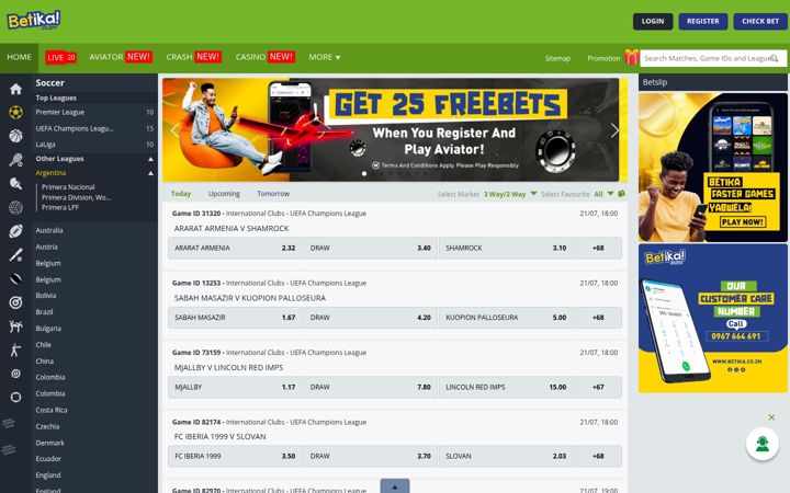 Screenshot of betika.co.zm