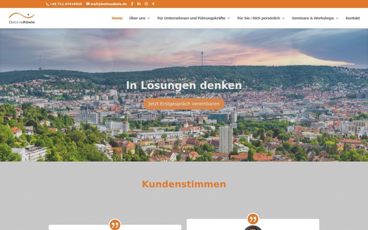 Screenshot van betinaabele.de