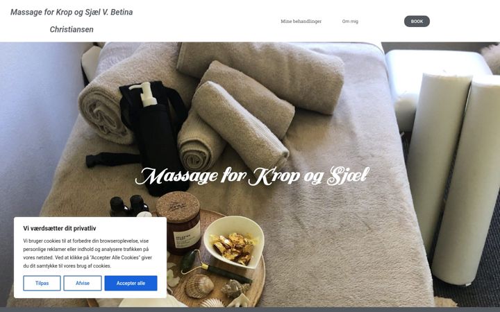 Screenshot of betinasmassage.dk