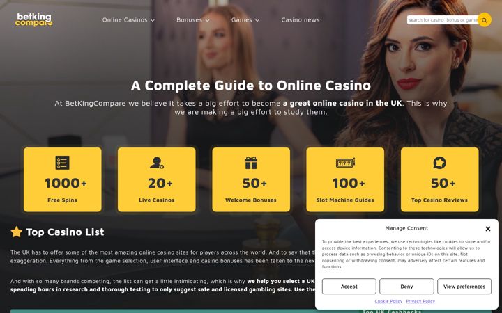 Screenshot of betkingcompare.co.uk