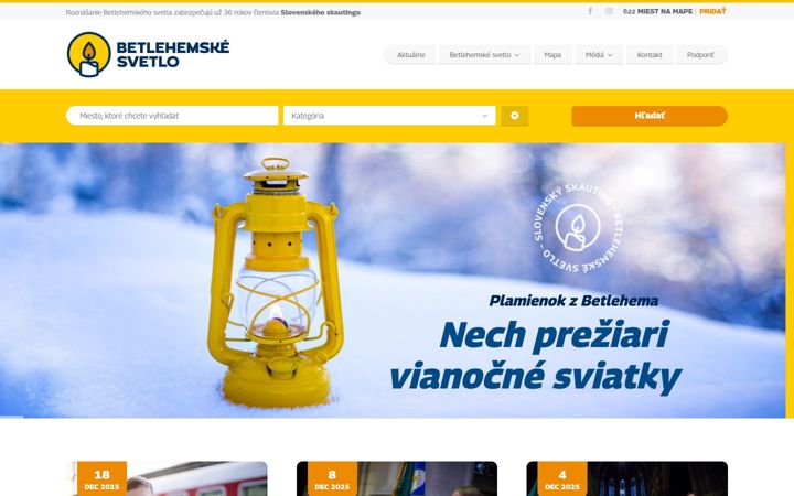 Screenshot of betlehemskesvetlo.sk