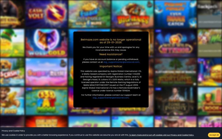 Screenshot of betmaze.com