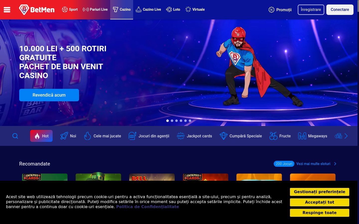 Screenshot del banner di consenso mostrato prima di qualsiasi interazione