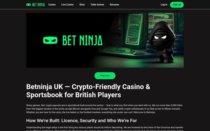 Screenshot ta' betninja-uk.co