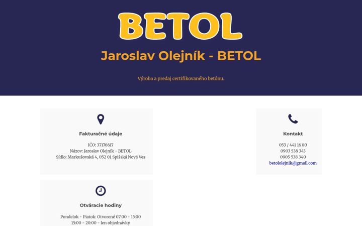 Screenshot of betol.sk