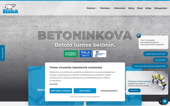 Captură de ecran a betola.fi