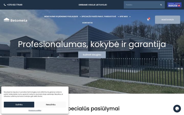 Posnetek zaslona betometa.lt