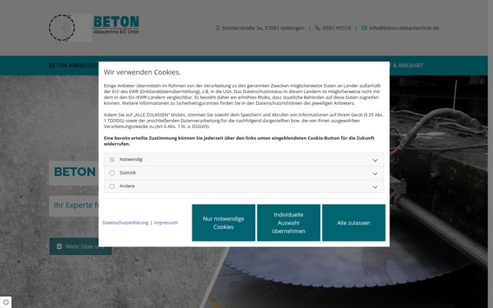 Screenshot of beton-abbautechnik.de
