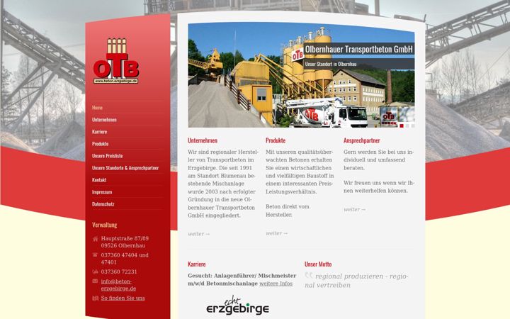 Screenshot of beton-erzgebirge.de