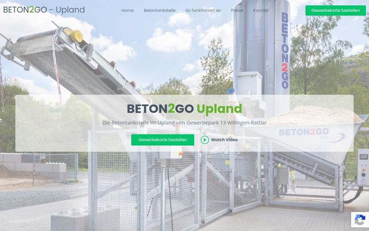 Captură de ecran a beton2go-upland.de