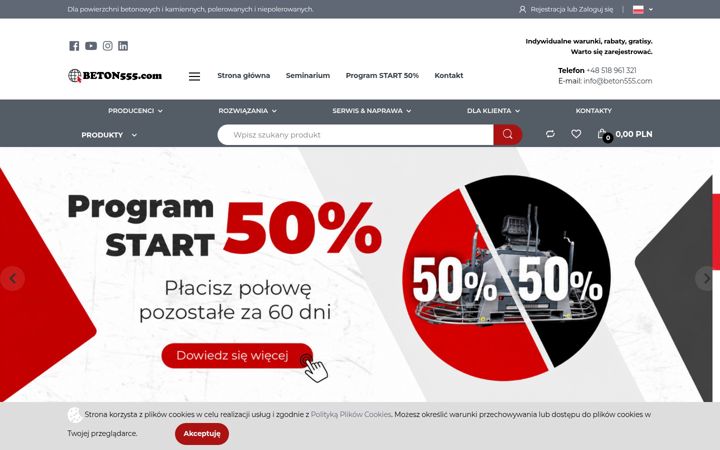 Screenshot stránky beton555.com