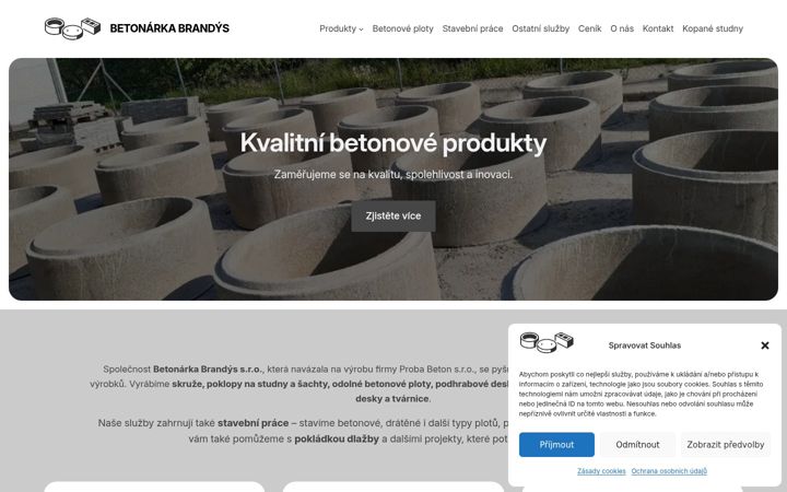Zrzut ekranu betonarkabrandys.cz