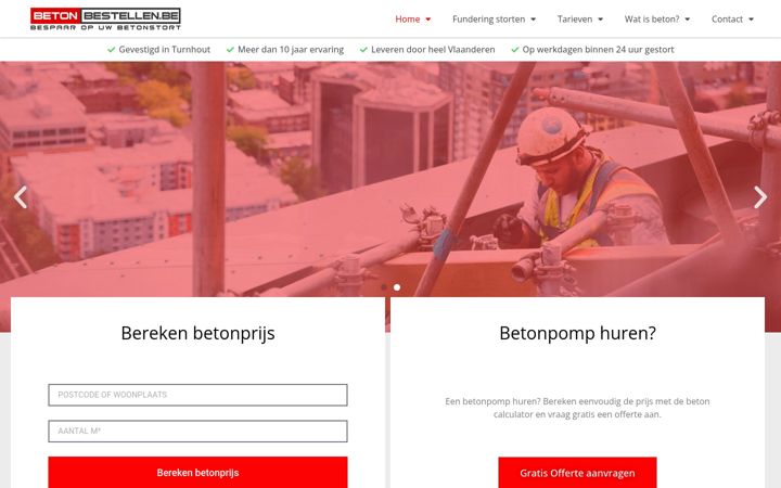Skjermbilde av betonbestellen.be