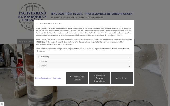 Screenshot of betonbohrungen-verl.de
