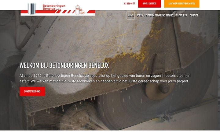 Skjermbilde av betonboringenbenelux.be