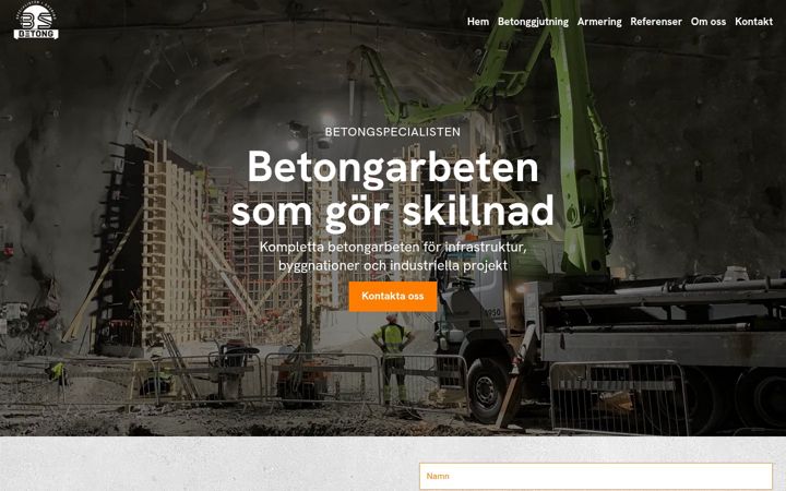 Screenshot di betong-specialisten.se