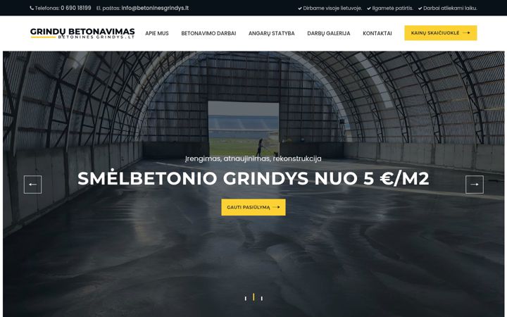 Posnetek zaslona betoninesgrindys.lt