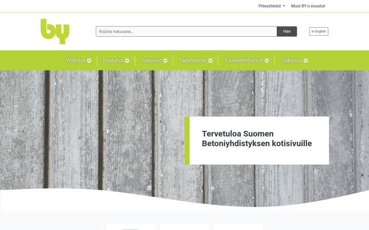 Captură de ecran a betoniyhdistys.fi