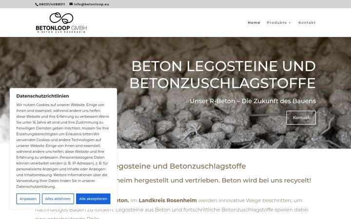 Screenshot van betonloop.eu