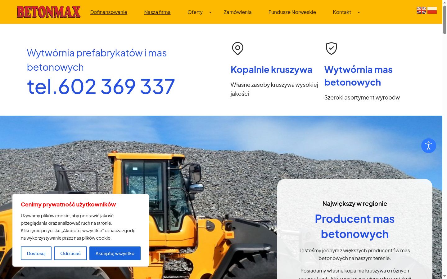 Zrzut ekranu banera zgody wyświetlanego przed jakąkolwiek interakcją