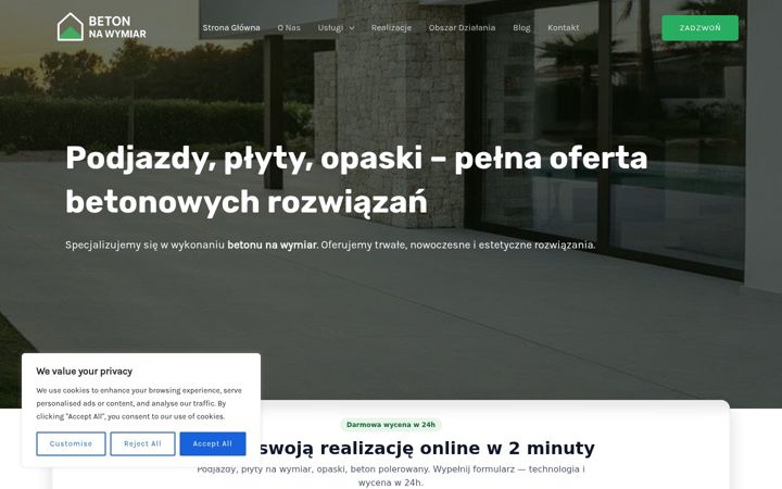 Screenshot ta' betonnawymiar.pl