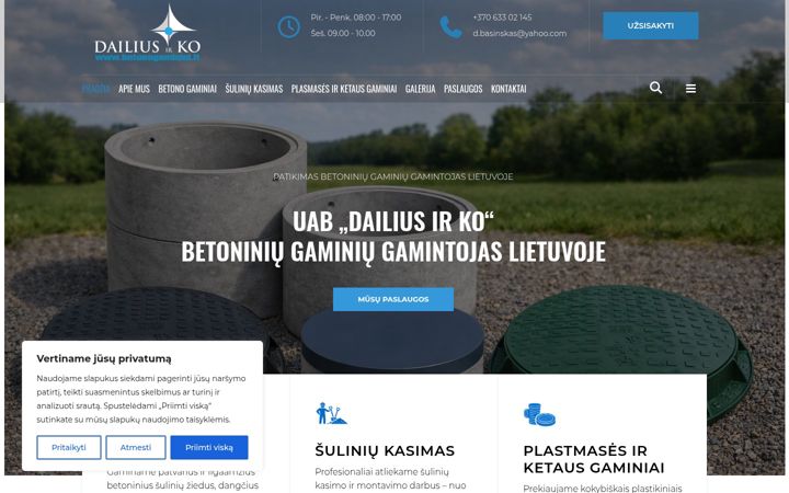 Posnetek zaslona betonogaminiai.lt