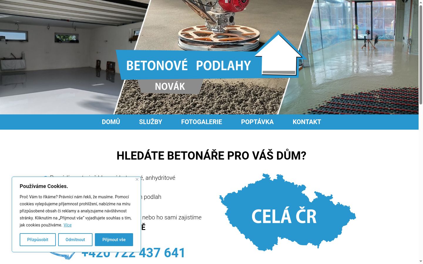 Snímek obrazovky baneru souhlasu zobrazeného před jakoukoli interakcí