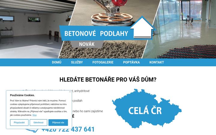 Screenshot of betonovepodlahynovak.cz