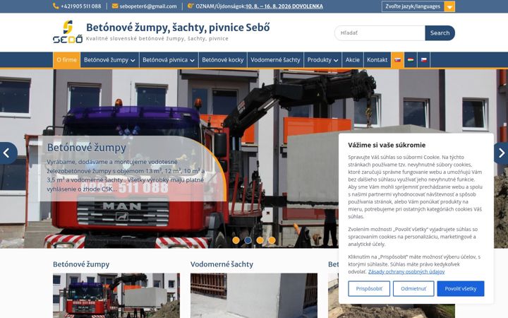 Ekrānuzņēmums no betonovezumpy-sebo.sk
